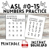 ASL Numbers Practice 0-15 Worksheet - UPDATED 1/20/2023
