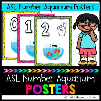 Preview of ASL Number Aquarium / ASL Number Posters / Number 0 - 10