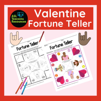 Preview of ASL Paper Fortune Teller Game - Valentine