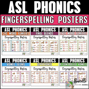 Preview of ASL Phonics Posters Fingerspelling Bundle