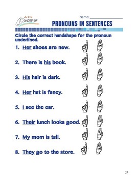 Preview of ASL Possessive Pronouns