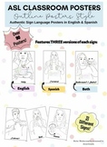 ASL Posters (Black & White Version) English & Spanish!