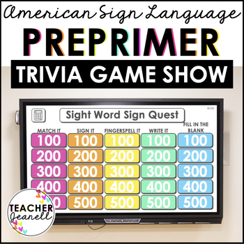 Preview of ASL Pre-Primer Sight Words Digital Game