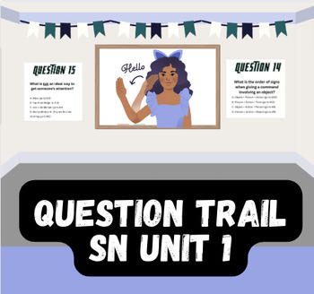 Preview of ASL QUESTION TRAIL | Signing Naturally Unit 1 | REVIEW