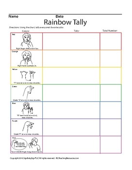 Preview of ASL Rainbow Tally