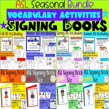 Preview of ASL Seasonal Vocabulary Activities and Signing Book Sets Bundle