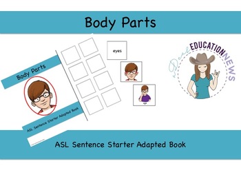 Preview of ASL Sentence Starter Adapted Book- Body Parts
