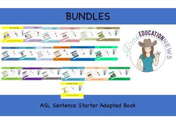 Preview of ASL Sentence Starter Adapted Book Bundles