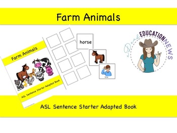 Preview of ASL Sentence Starter Adapted Book- Farm Animals