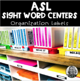 ASL Sight Word Center Organization Labels