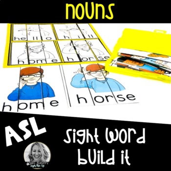 Preview of ASL Sight Word Centers Build it NOUNS