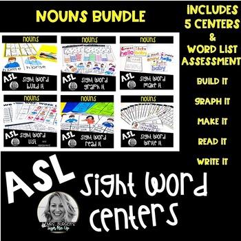 Preview of ASL Sight Word Centers NOUN BUNDLE