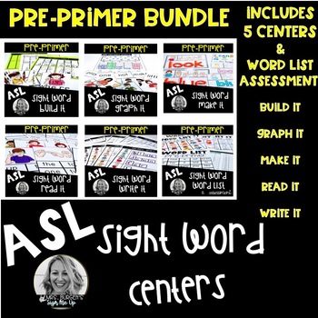 Preview of ASL Sight Word Centers PREPRIMER BUNDLE
