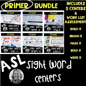 Preview of ASL Sight Word Centers PRIMER BUNDLE
