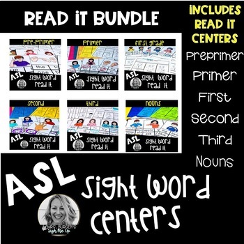 Preview of ASL  Sight Word Centers  READ BUNDLE