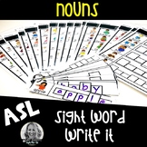 ASL Sight Word Centers Write it NOUNS