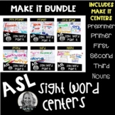 ASL Sight Word MAKE IT Centers  BUNDLE