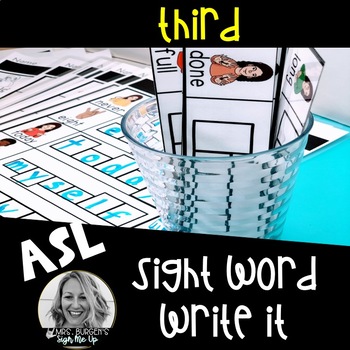 Preview of ASL Sight Word WRITE IT Center Third Grade