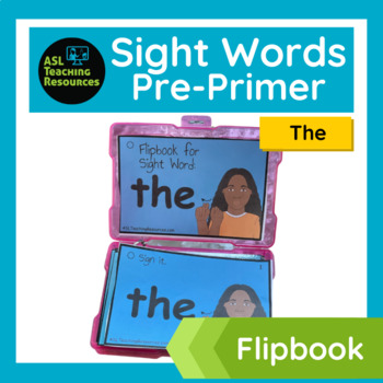 Preview of "THE" Sight Word Emergent Reader - Flipbook - PDF - Google Slides - Easel - ASL