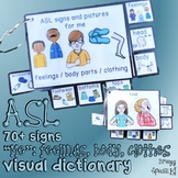 ASL (Sign Language) Feelings/Body/Clothing Visual Flashcar