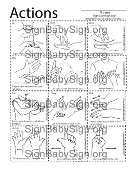 Preview of ASL Sign Language Flashcards – Actions