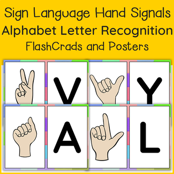 Preview of ASL Sign Language Flashcards & Alphabet Letter Recognition Posters