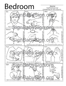Preview of ASL Sign Language Flashcards – Bedroom