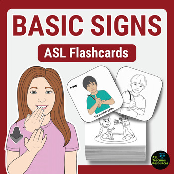 Preview of Basic Words Sign Language Flashcards - ASL