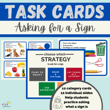 Preview of ASL Signing Strategies Task Cards -Google Slides™