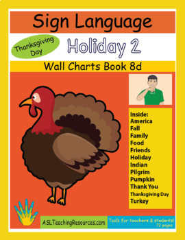 Preview of ASL Signs for Thanksgiving Day Wall Charts / Posters / Pocket / Mini