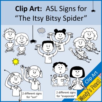 Preview of ASL Signs for "The Itsy Bitsy Spider" Nursery Rhyme