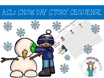 Preview of ASL: Snow Day Writing Story Sequence
