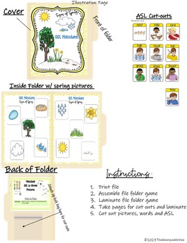 ASL Spring File Folder Games|Literacy|Vocabulary|Signing|Centers