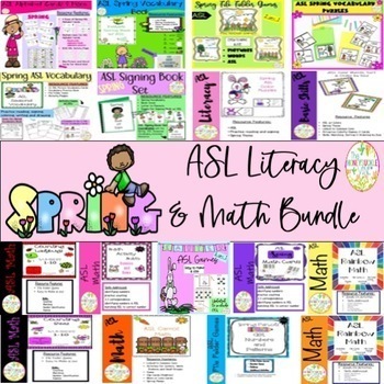 Preview of ASL Spring Literacy and Math Bundle