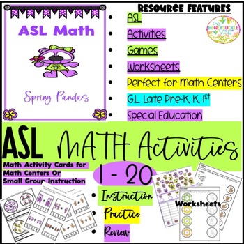 Preview of ASL Spring Math Activities and Games Special Education