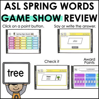 ASL Spring Vocabulary Trivia Game by Teacher Jeanell | TPT