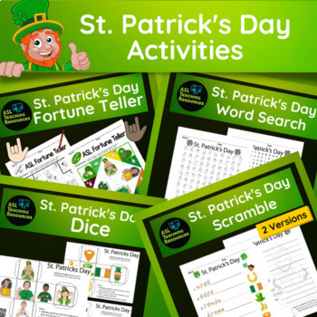 Preview of ASL for Kids St. Patrick's Day Games - Games Bundle - Sign Language