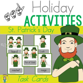 Preview of ASL St. Patrick's Day Task Cards
