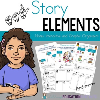 Preview of ASL Story Elements Notes, Interactive and Graphic Organizers