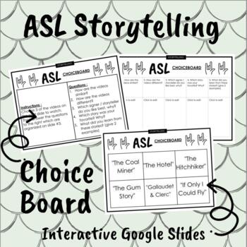 Preview of ASL Storytelling Unit Interactive Choice Board (EDITABLE)