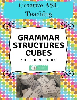 Preview of ASL Structures/Grammar Review Cubes - American Sign Language