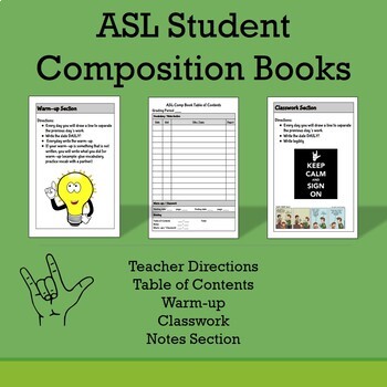 Preview of ASL Student Composition Books (Google Docs)