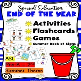 End of Year ASL Summer Activities, Signing Book, Flash Car