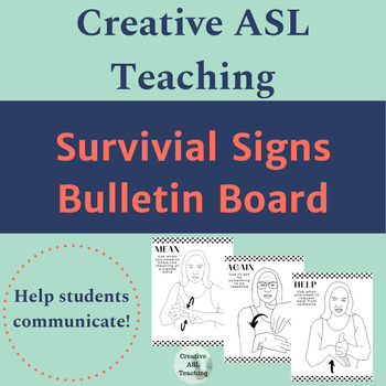 Preview of ASL Survival Signs Bulletin Board