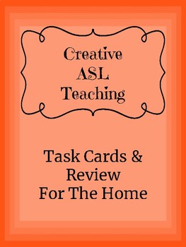 Preview of ASL Task Cards for the Home Unit