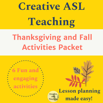 Preview of ASL Thanksgiving Activities - ASL, ESL, Deaf/HH