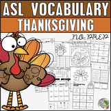 ASL Thanksgiving Activities - American Sign Language Worksheets