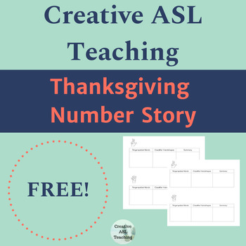 Preview of ASL Thanksgiving Number Story and Activities
