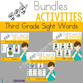 Preview of ASL Third Grade Sight Word Bundles