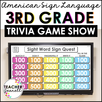 Preview of ASL Third Grade Sight Words Digital Game